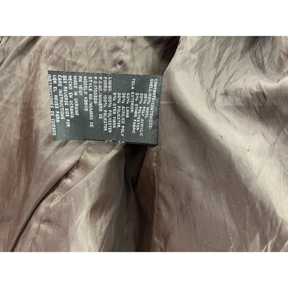 Mudd Women's Peacoat Jacket Houndstooth Button Pocket Lined Wool Blend Large - Picture 8 of 9